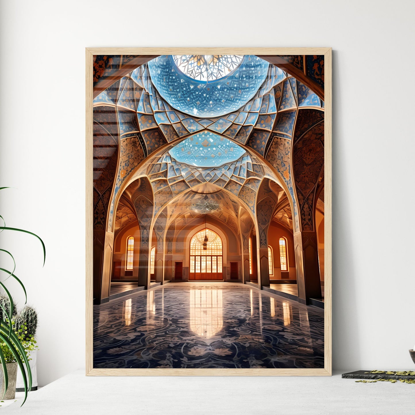 Inside Of The Mosque Dome Esfahan Iran - A L - Framed Art Print