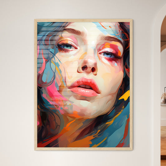 Line Drawing Art - A Woman With - Framed Art Print