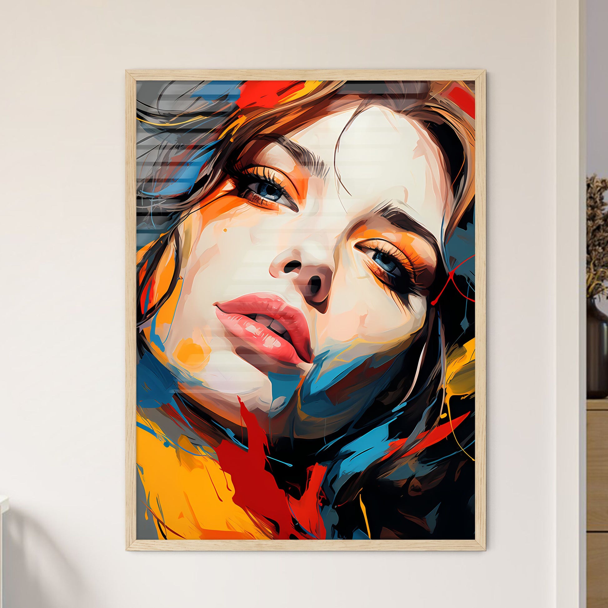 Line Drawing Art - A Woman With - Framed Art Print