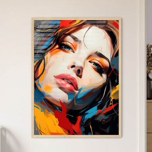 Line Drawing Art - A Woman With - Framed Art Print