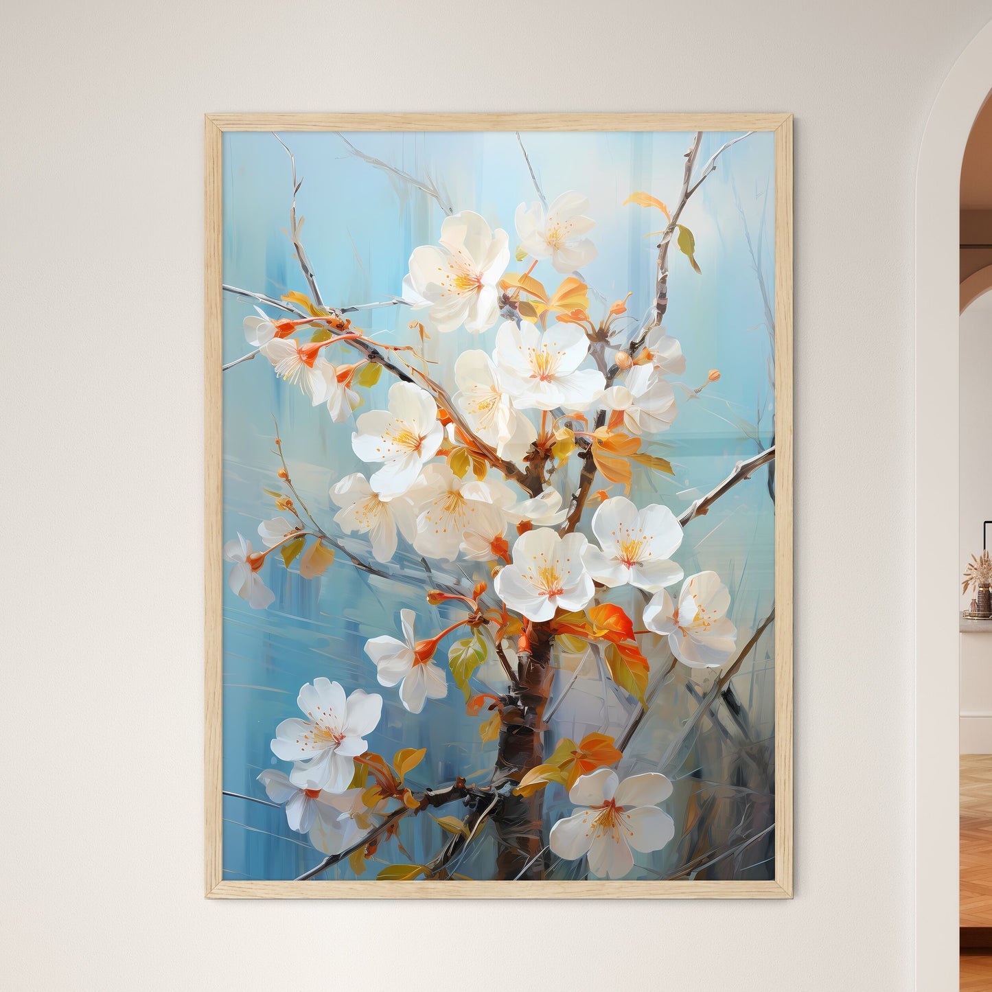 Macro Of Cherry Flowers In Soft Focus - A Wh - Framed Art Print