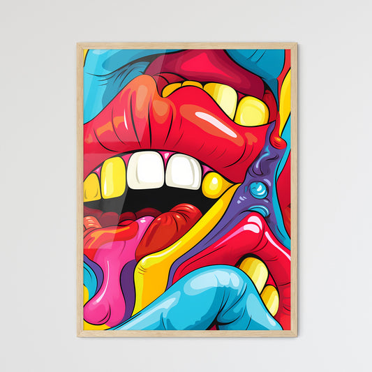 Mouth Pop Art Seamless Pattern - A Close Up Of A Colorful Mouth Default Title