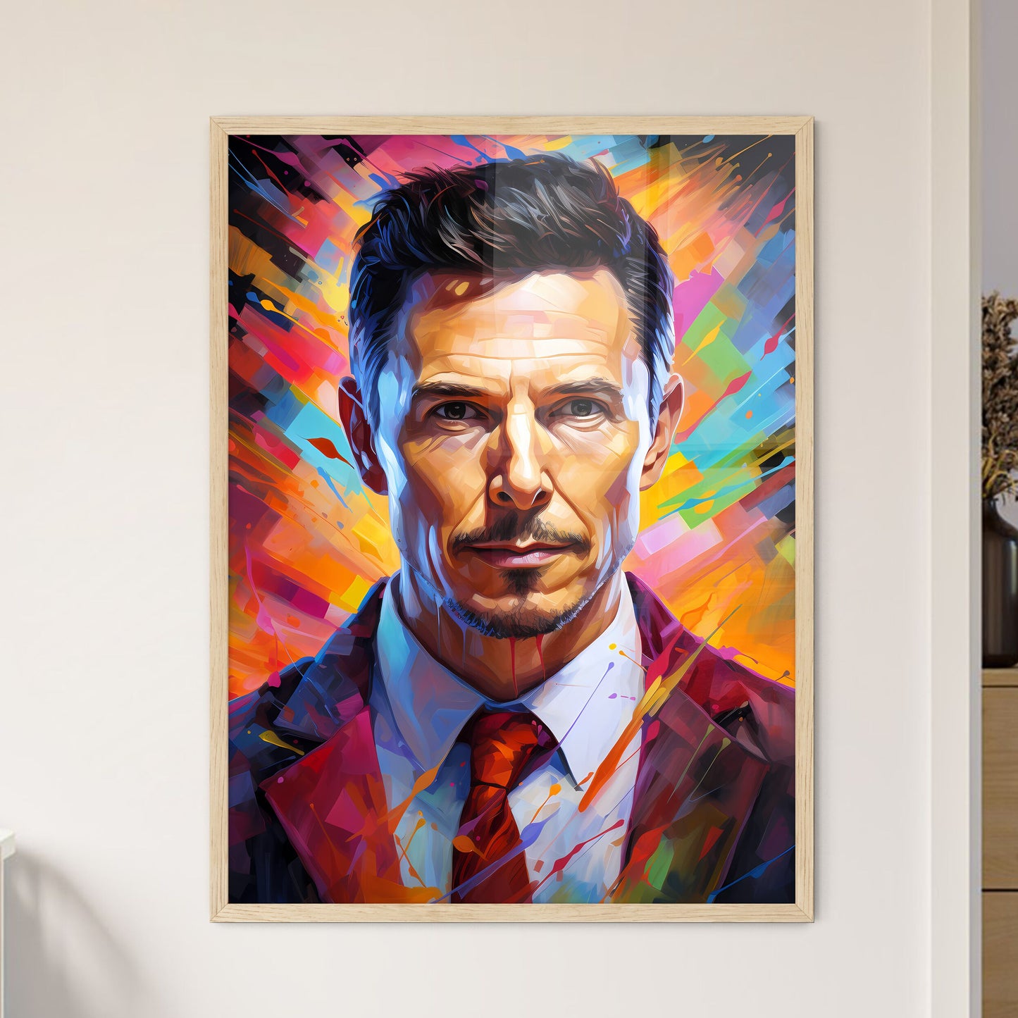 Nikola Tesla Portrait Illustration  Framed Print