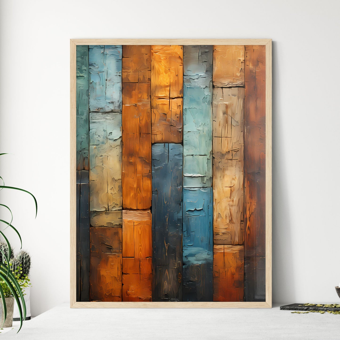 Old Wood Wall - A Close Up Of Wood Framed Art