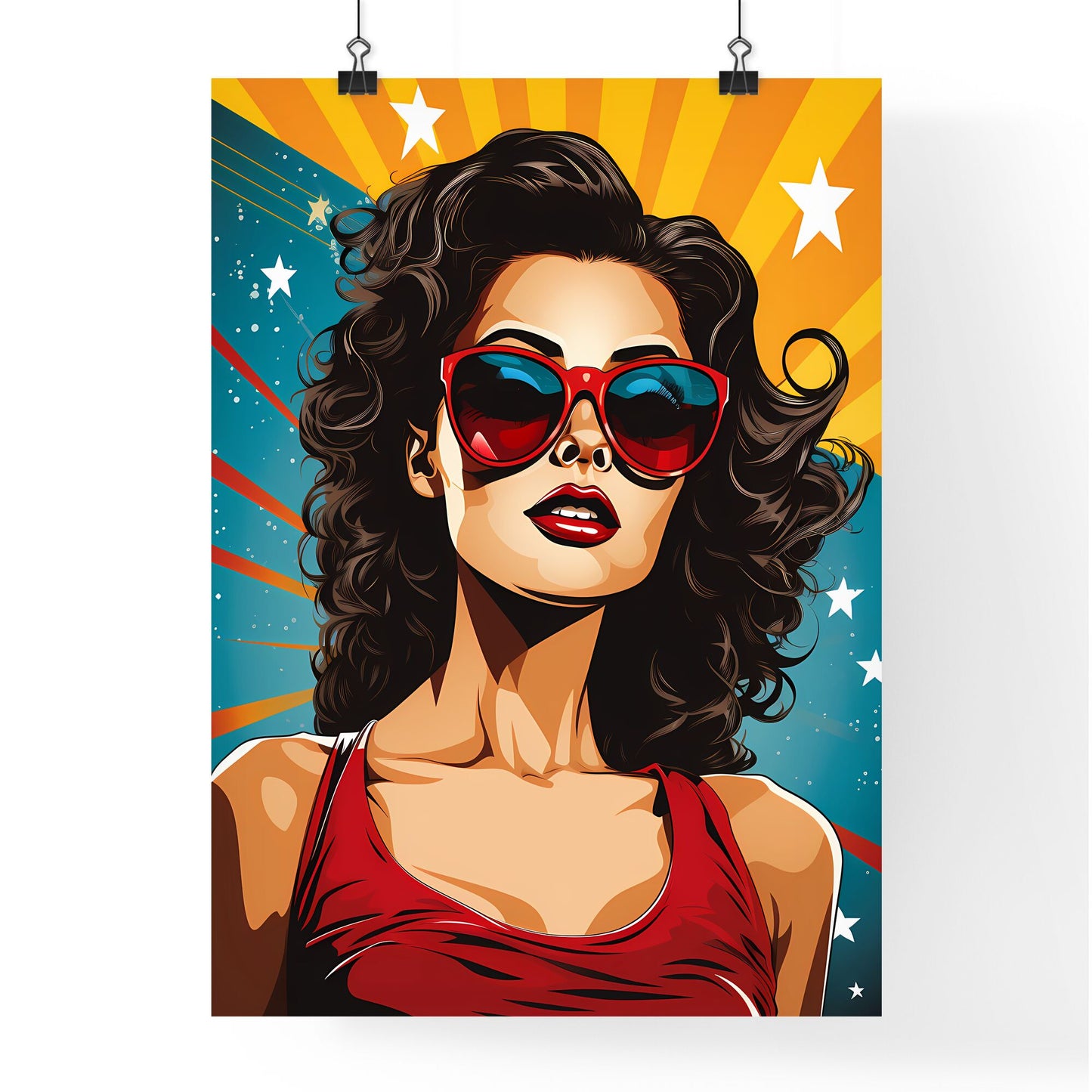 Pop Art Girl - A Woman Wearing Sunglasses Default Title