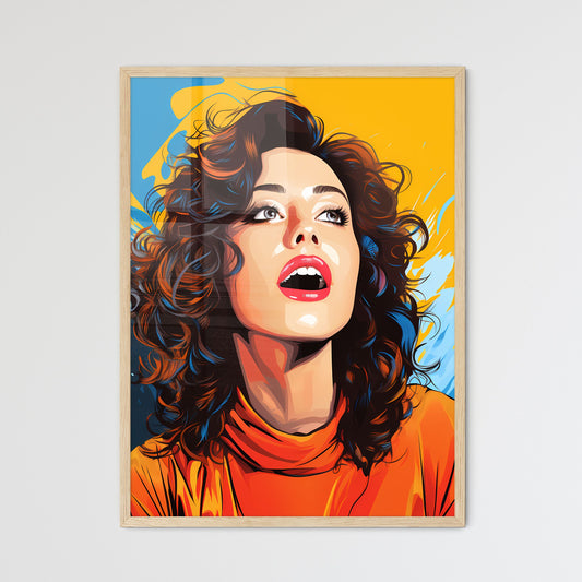 Pop Art Illustration Of Woman With The Speec - Framed Art Print