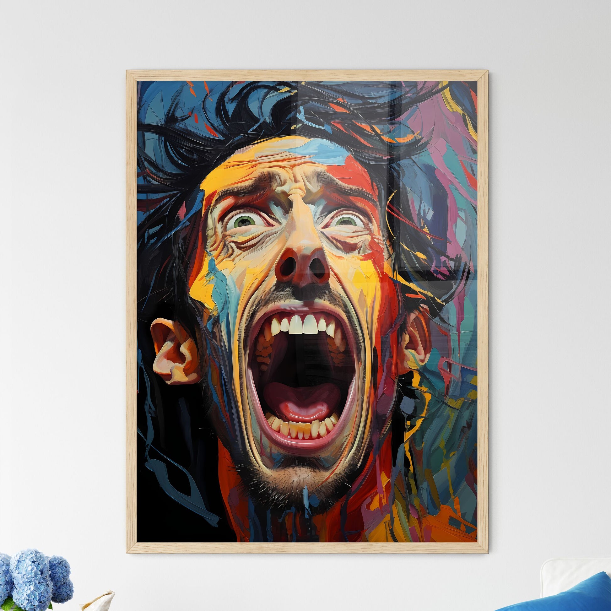Portrait Of An Upset Man With Protruding Tee - Framed Art Print
