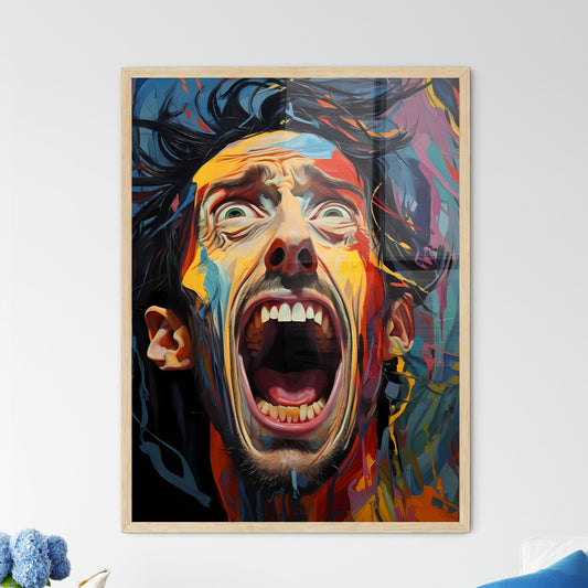 Portrait Of An Upset Man With Protruding Tee - Framed Art Print