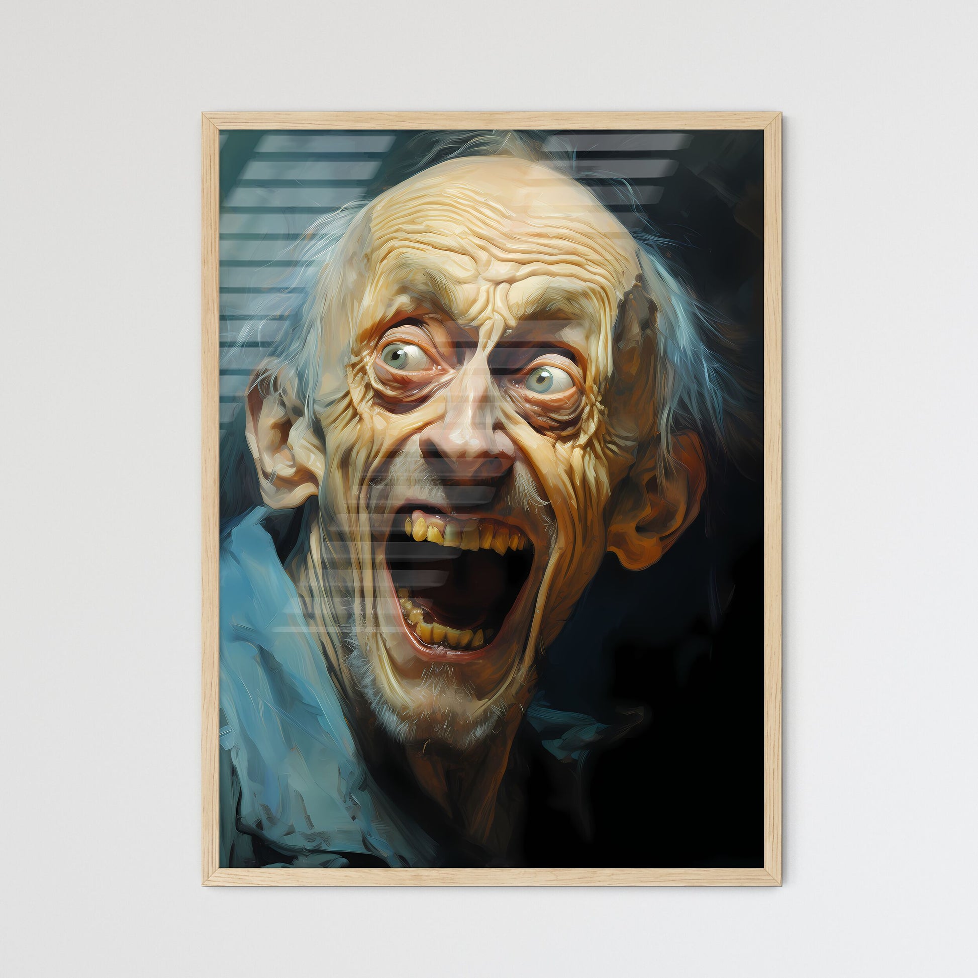 Portrait Of An Upset Man With Protruding Tee - Framed Art Print