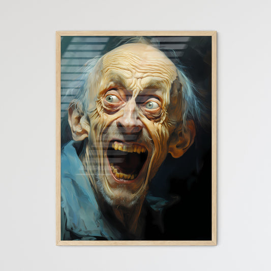 Portrait Of An Upset Man With Protruding Tee - Framed Art Print