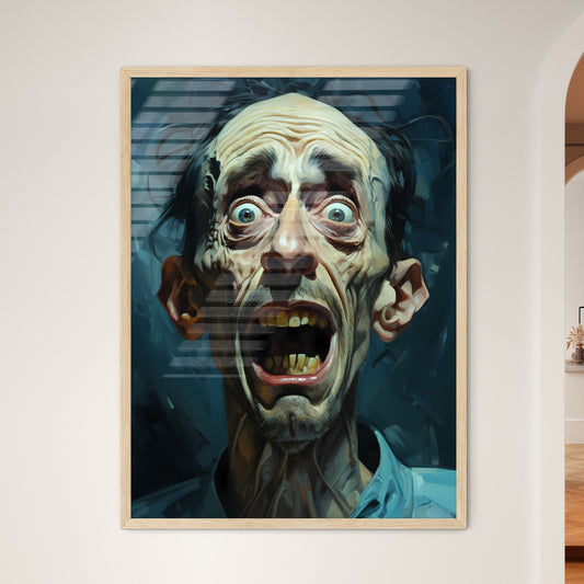 Portrait Of An Upset Man With Protruding Tee - Framed Art Print