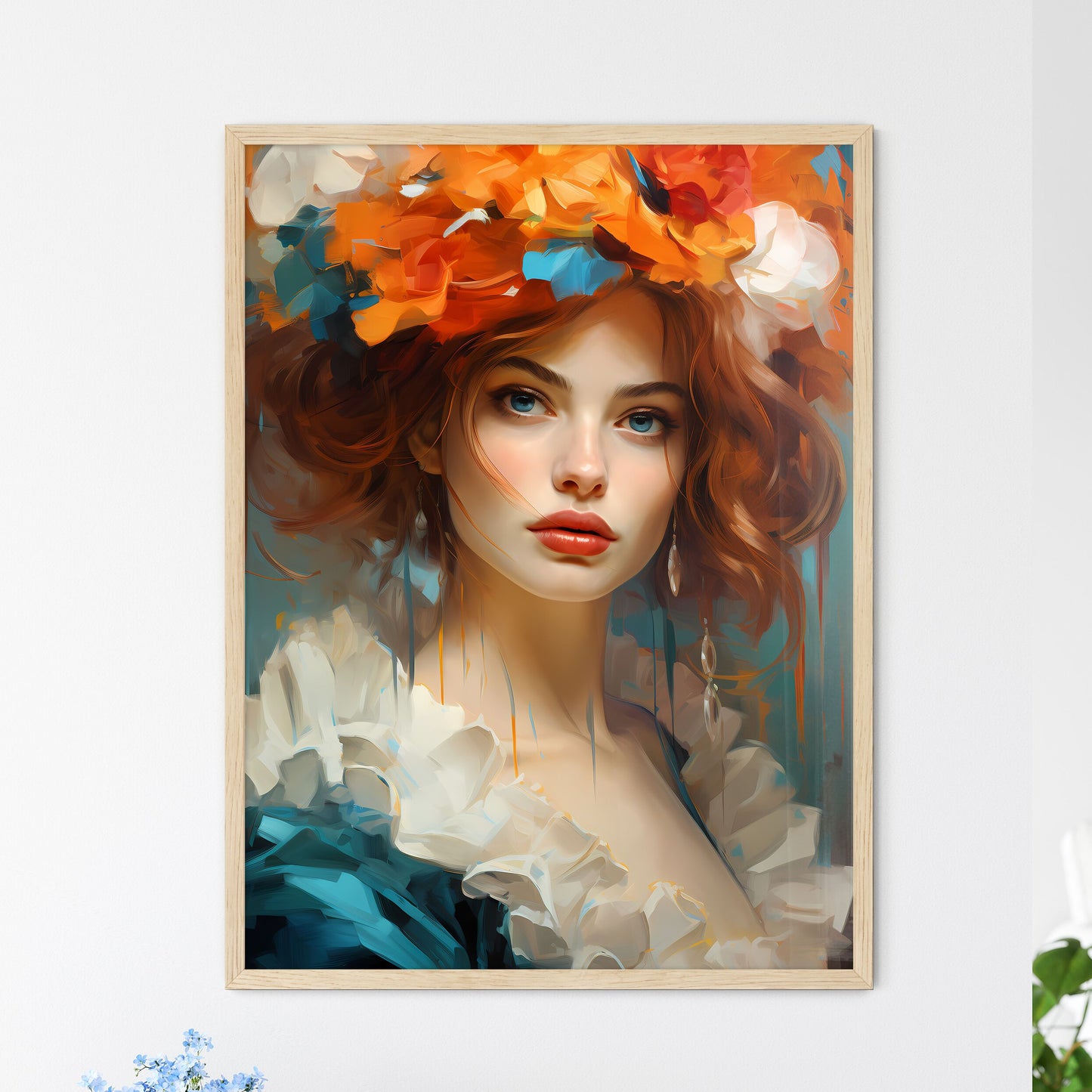 Portrait Of The Woman In Carnivals Suit - A  - Framed Art Print