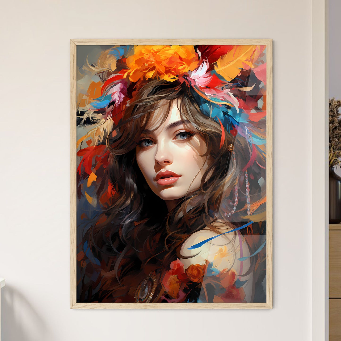 Portrait Of The Woman In Carnivals Suit - A  - Framed Art Print