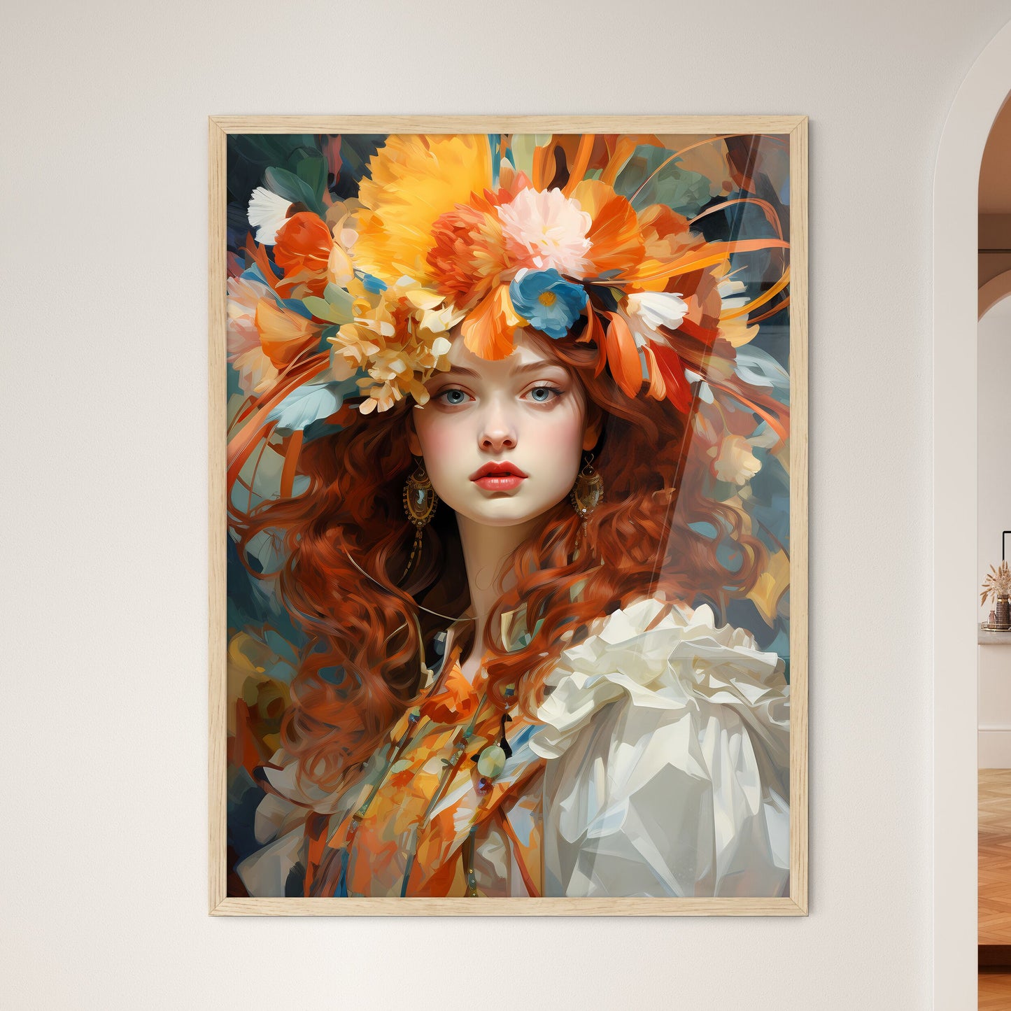 Portrait Of The Woman In Carnivals Suit - A  - Framed Art Print