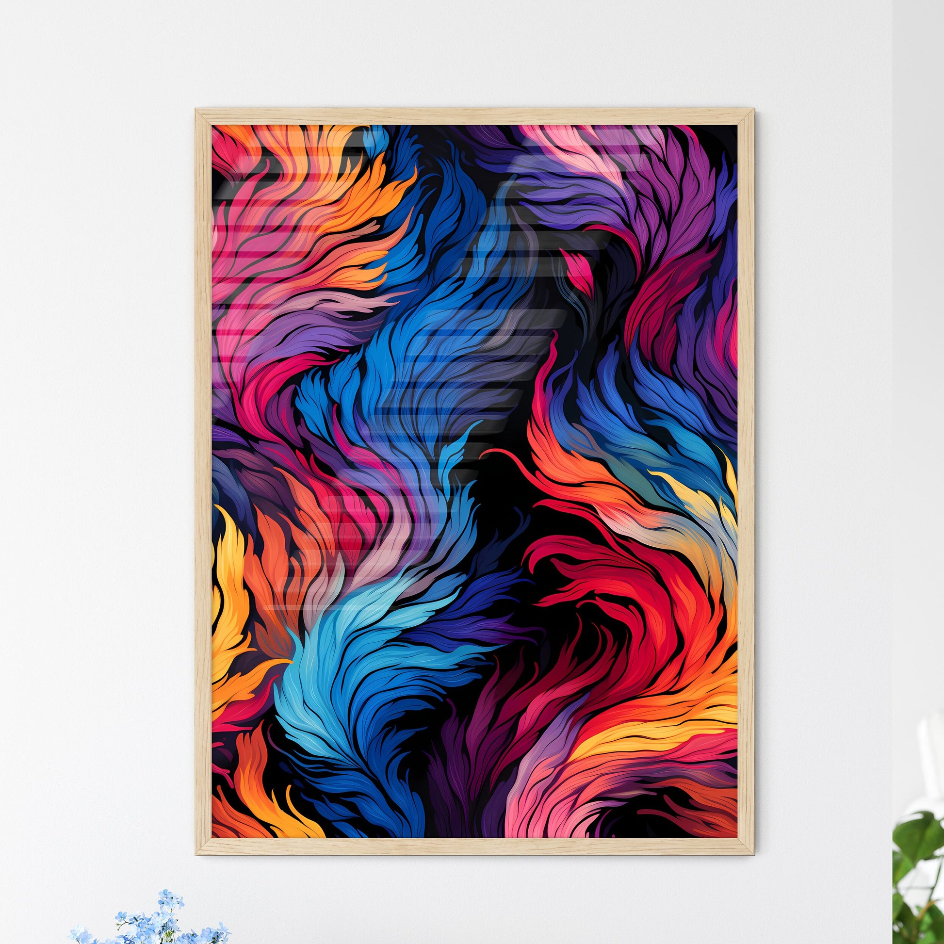 Retro 80S Seamless Pattern - Colorful Art - Framed Art Print