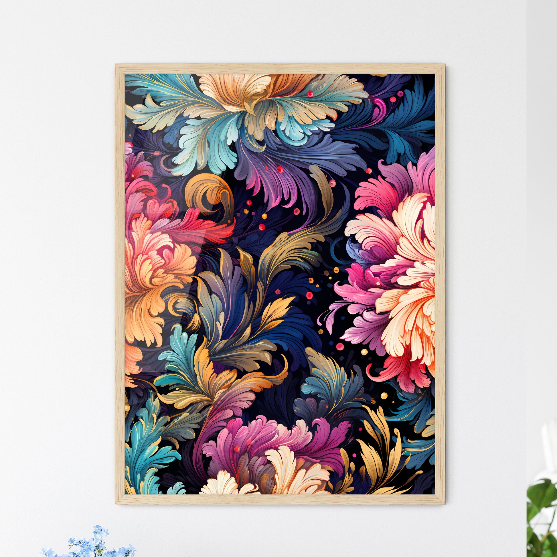 Retro 80S Seamless Pattern - A Colorful S - Framed Art Print
