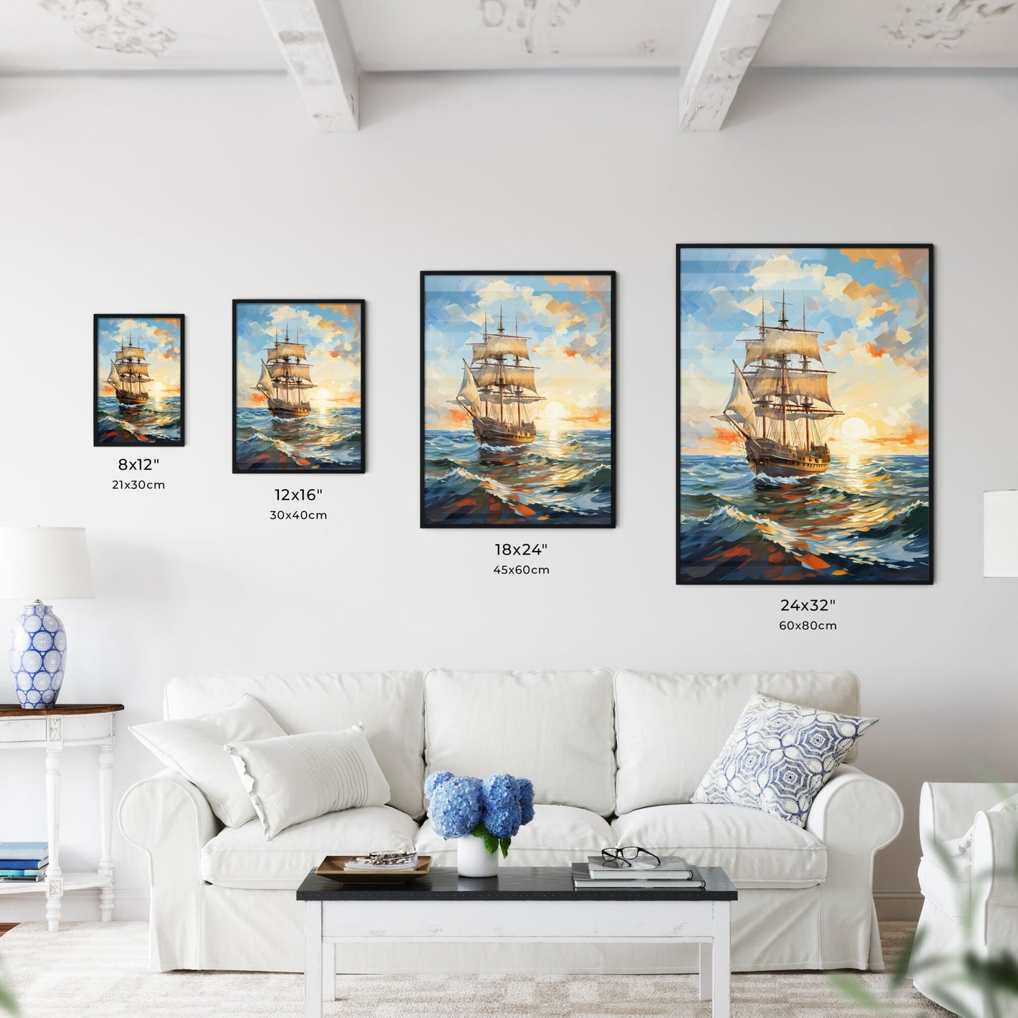 Santa Maria Nina And Pinta Of Christopher Columbus - A Painting Of A Ship In The Ocean Default Title