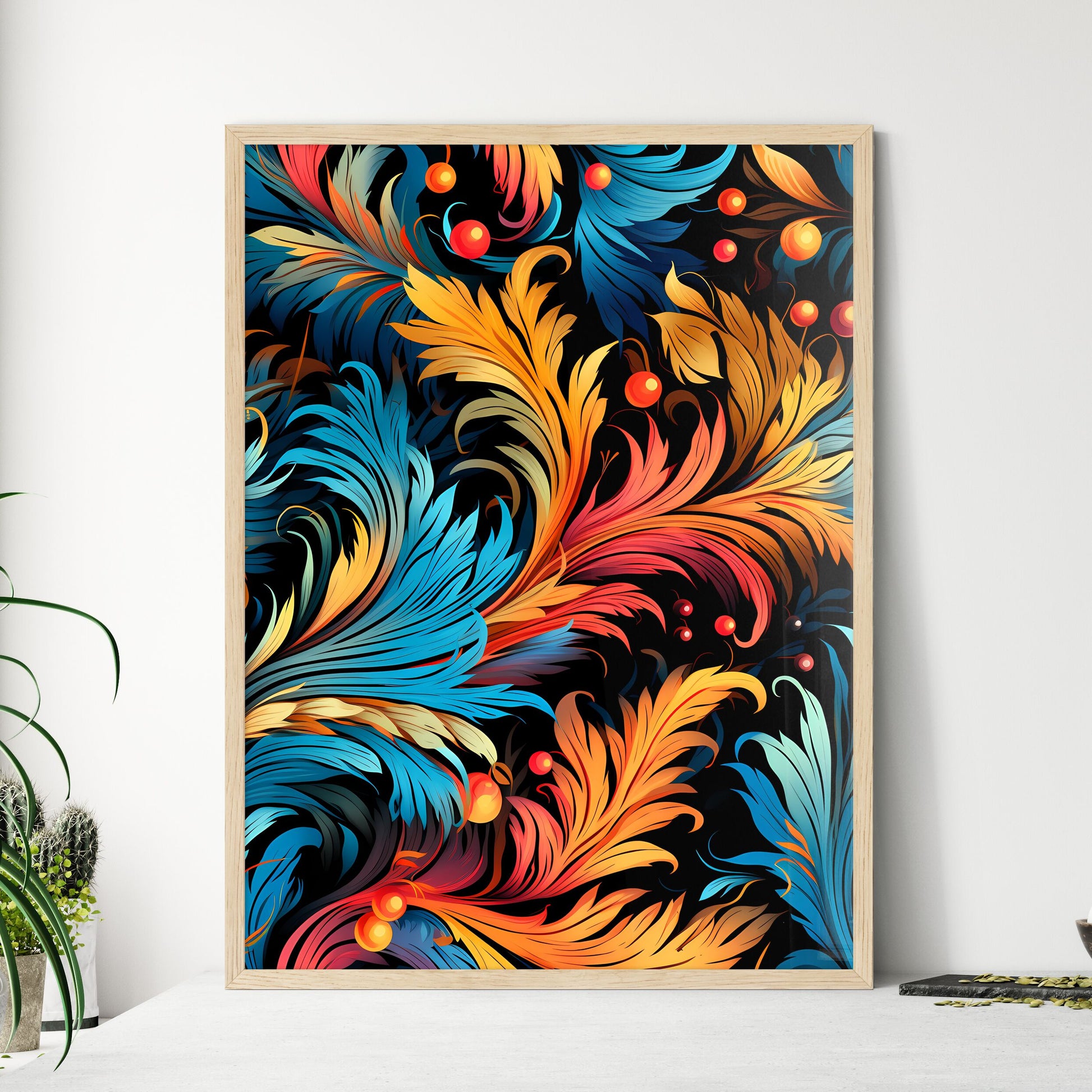 Seamless Pattern With Indian Motifs  Wall Art