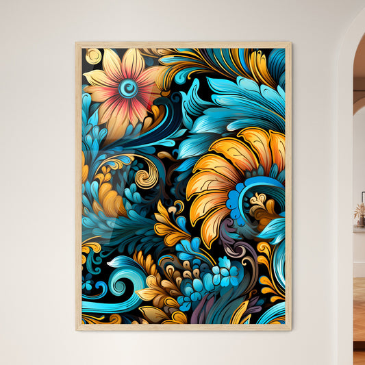 Seamless Pattern With Indian Motifs - A Colo - Framed Art Print