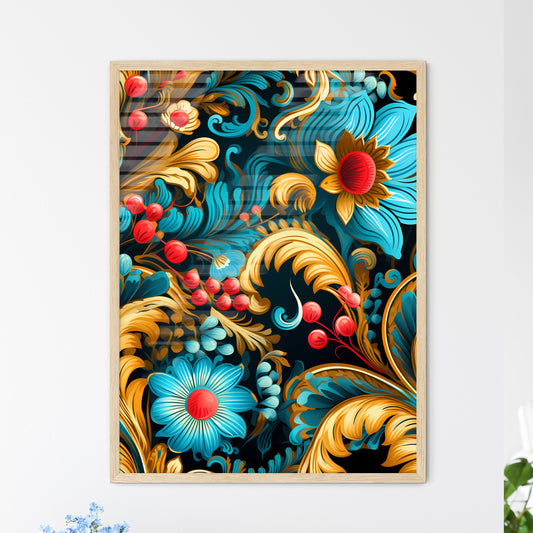 Seamless Pattern With Indian Motifs - A Colo - Framed Art Print