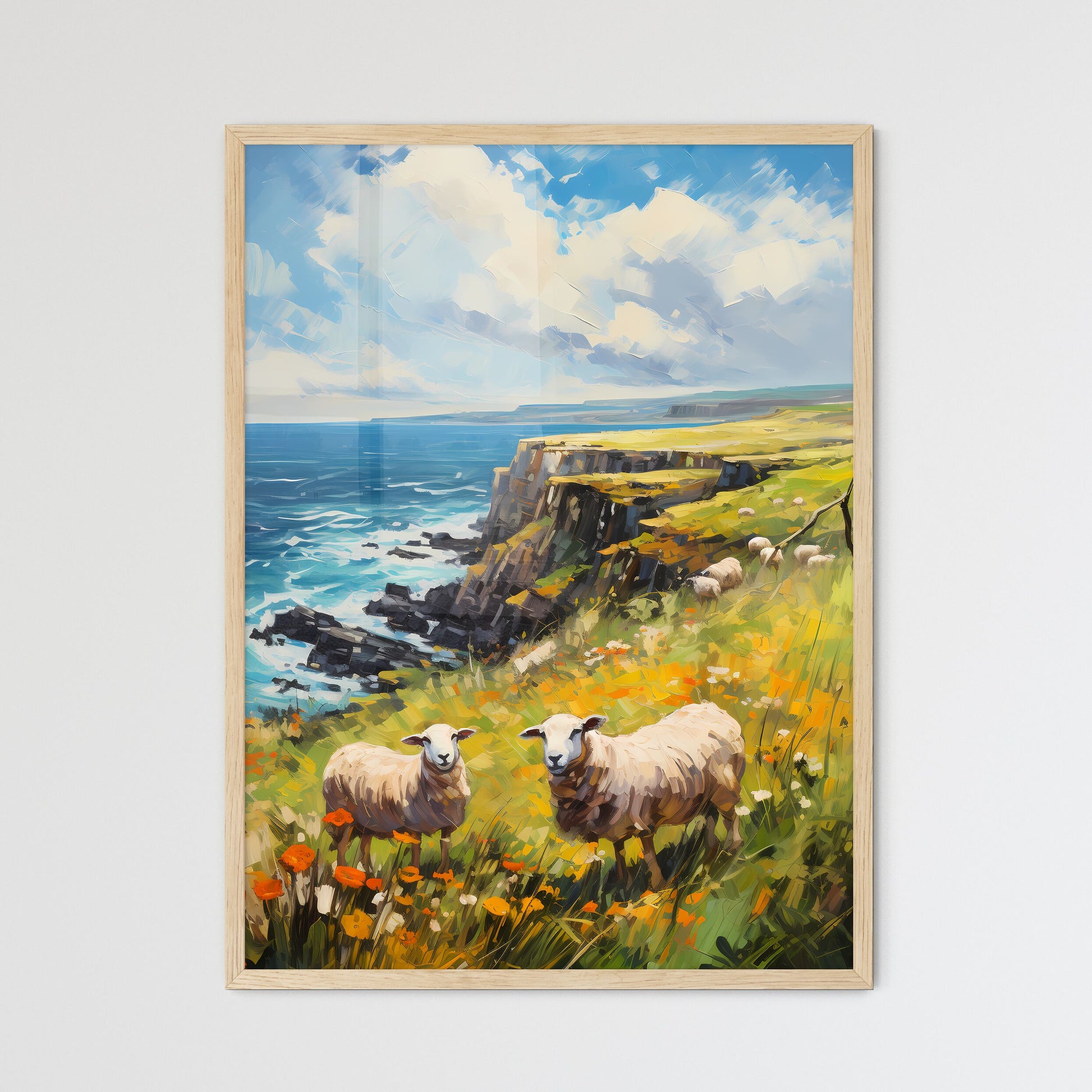 Sheep On Northern Ireland Coast  Wall Art
