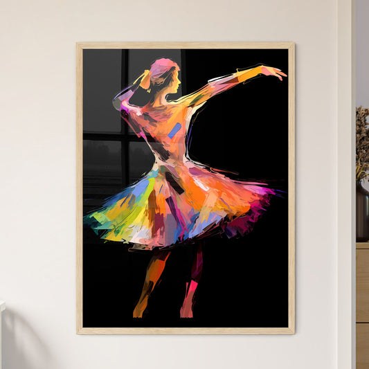 Silhouette Of Dancer - A Woman In A Colorful Dress Default Title