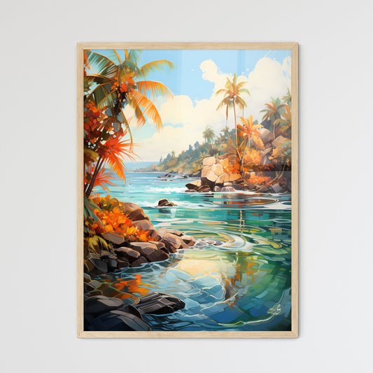 Split Shot Of Tropical Island - A Tropical L - Framed Art Print