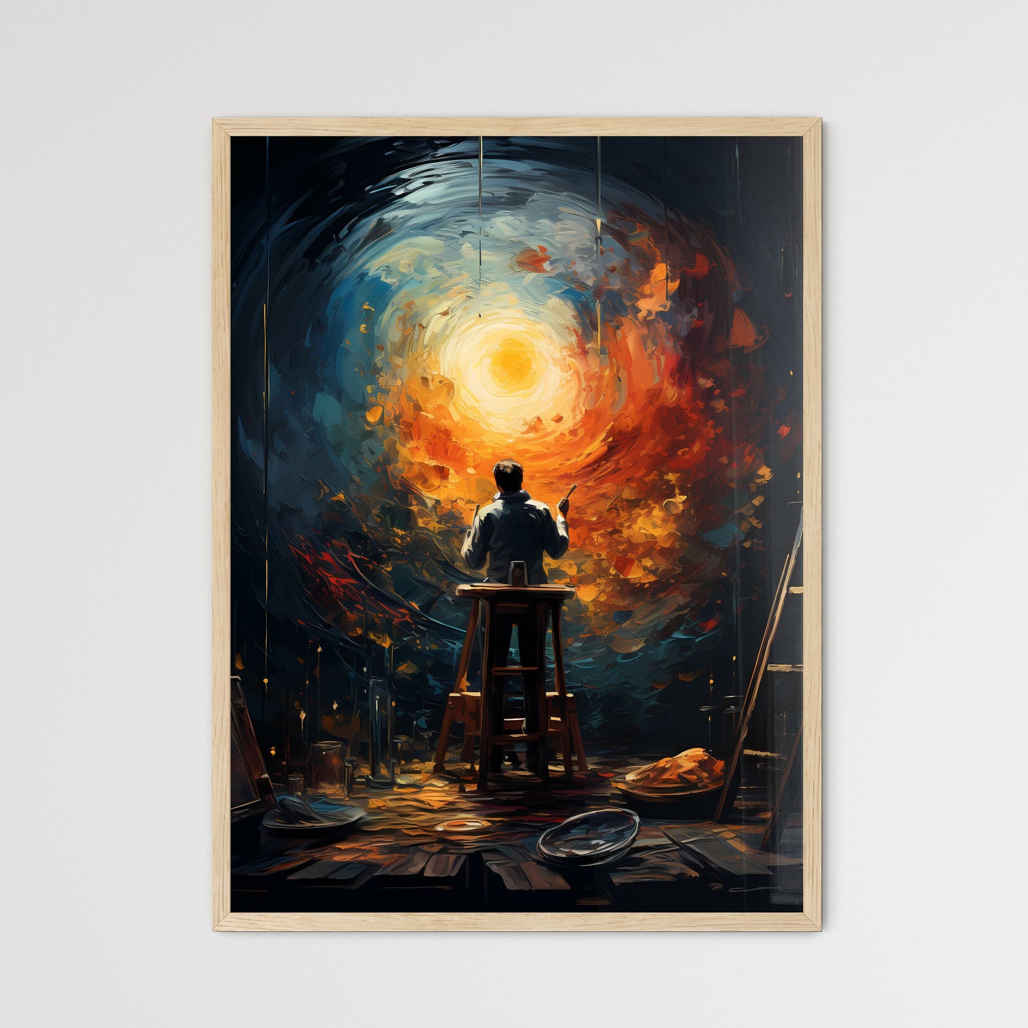 The Full Moon Through A 0 - Framed Art Print