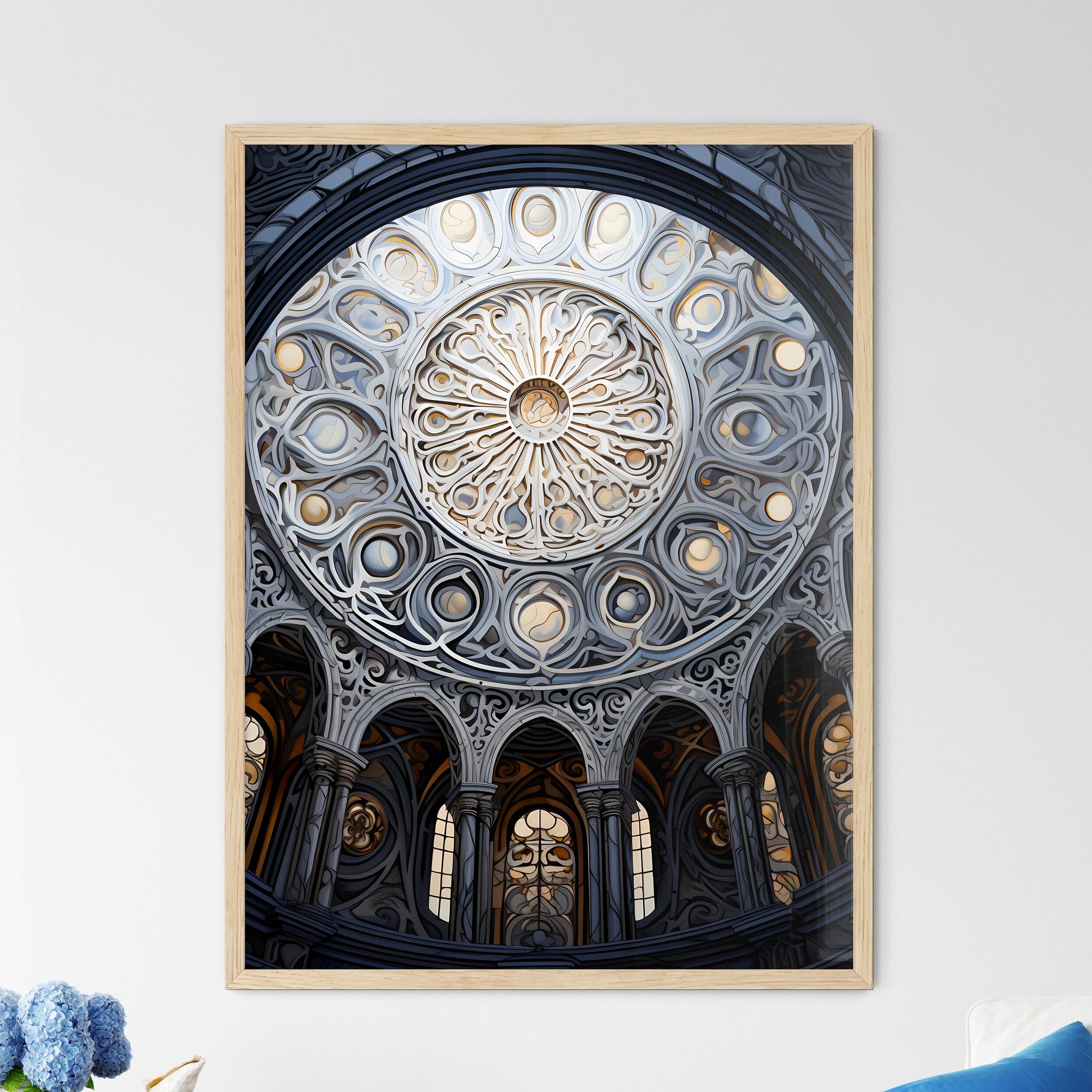 The Metallic Silver Pattern Of A Dome - A Ci - Framed Art Print