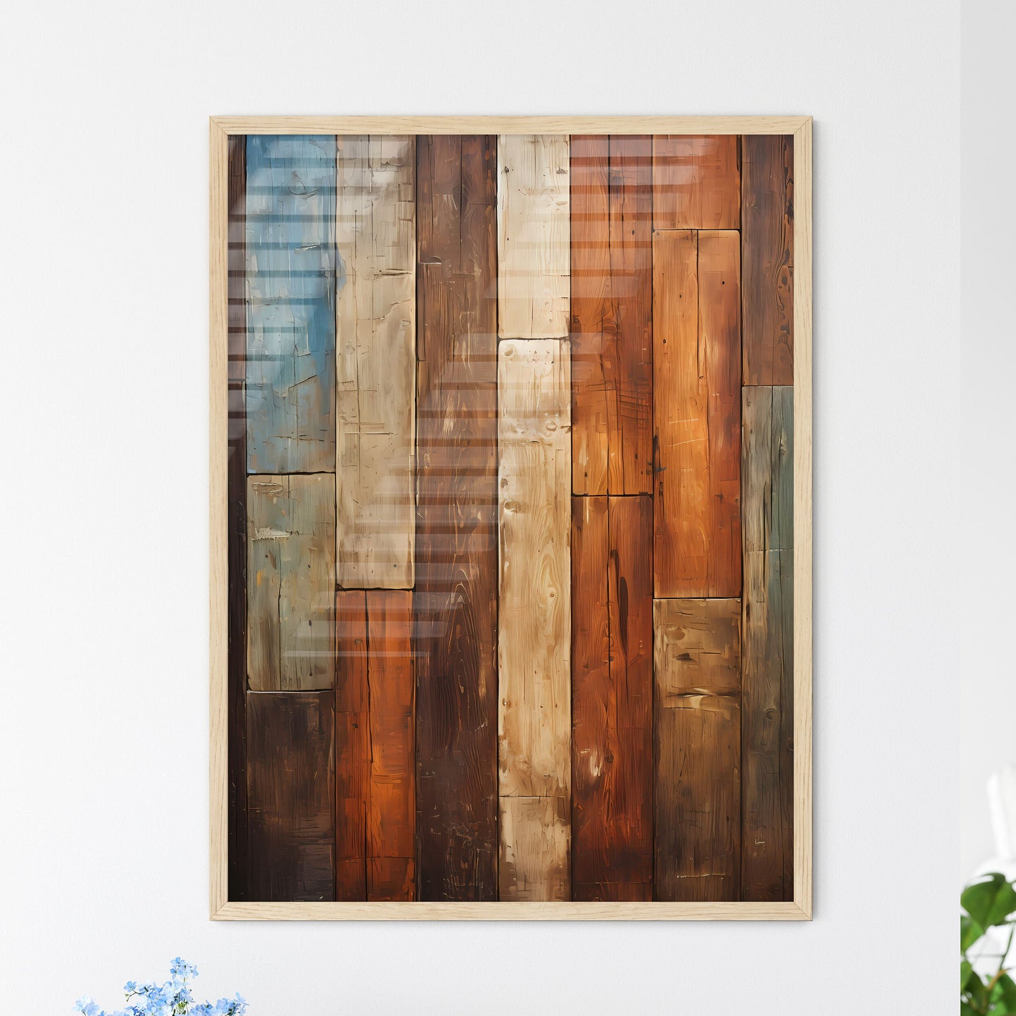 The Old Brown Wooden Wall - A Wood Planks With Different Colors Framed Art