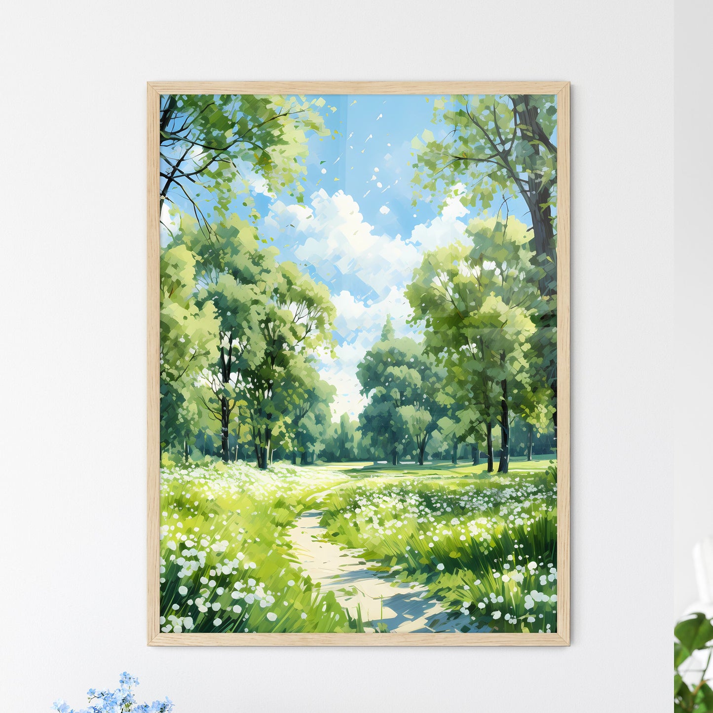 Trees And Lawn On A Bright Summer Day - A Pa - Framed Art Print