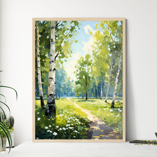 Trees And Lawn On A Bright Summer Day - A Pa - Framed Art Print