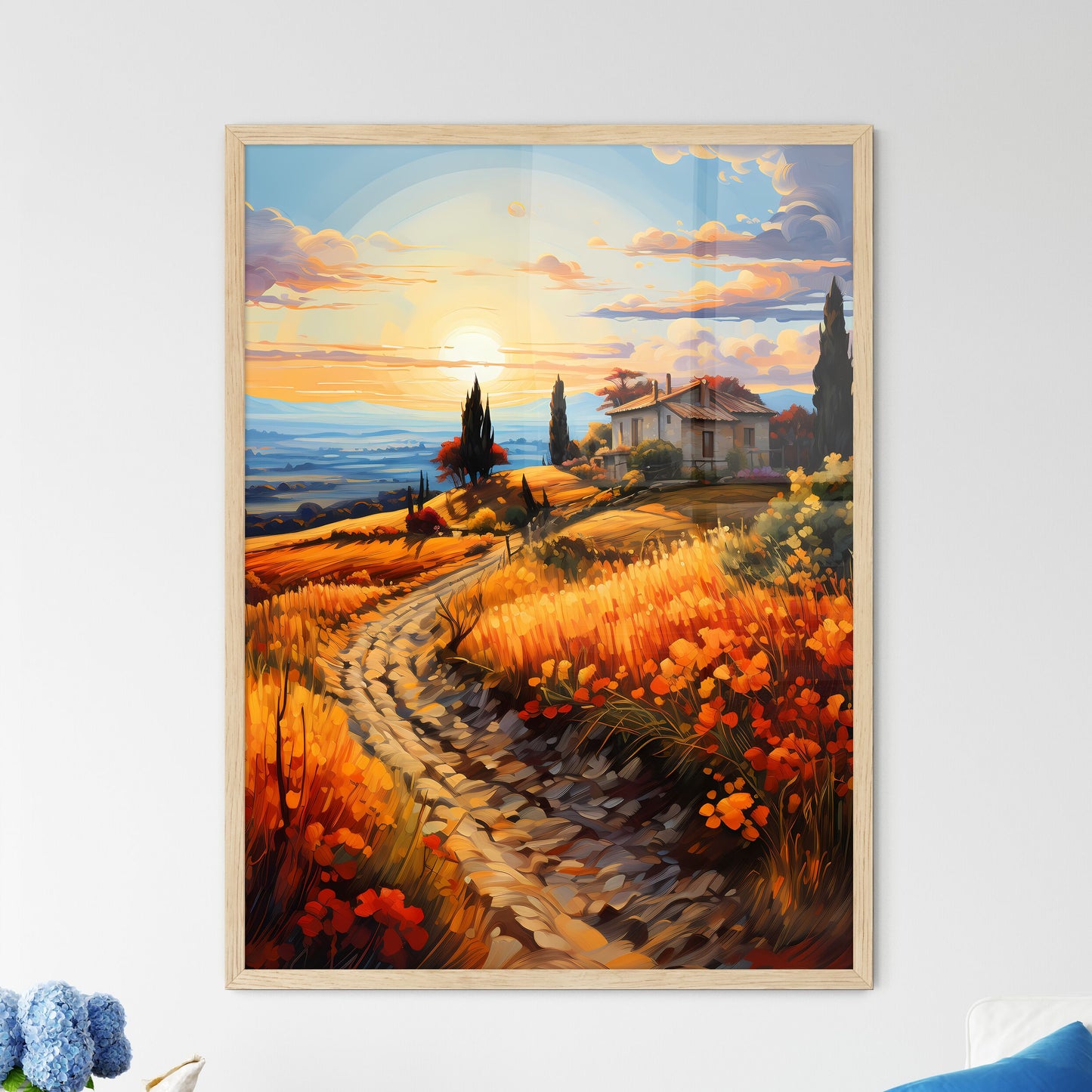 Tuscan Landscape - A Painting O - Framed Art Print