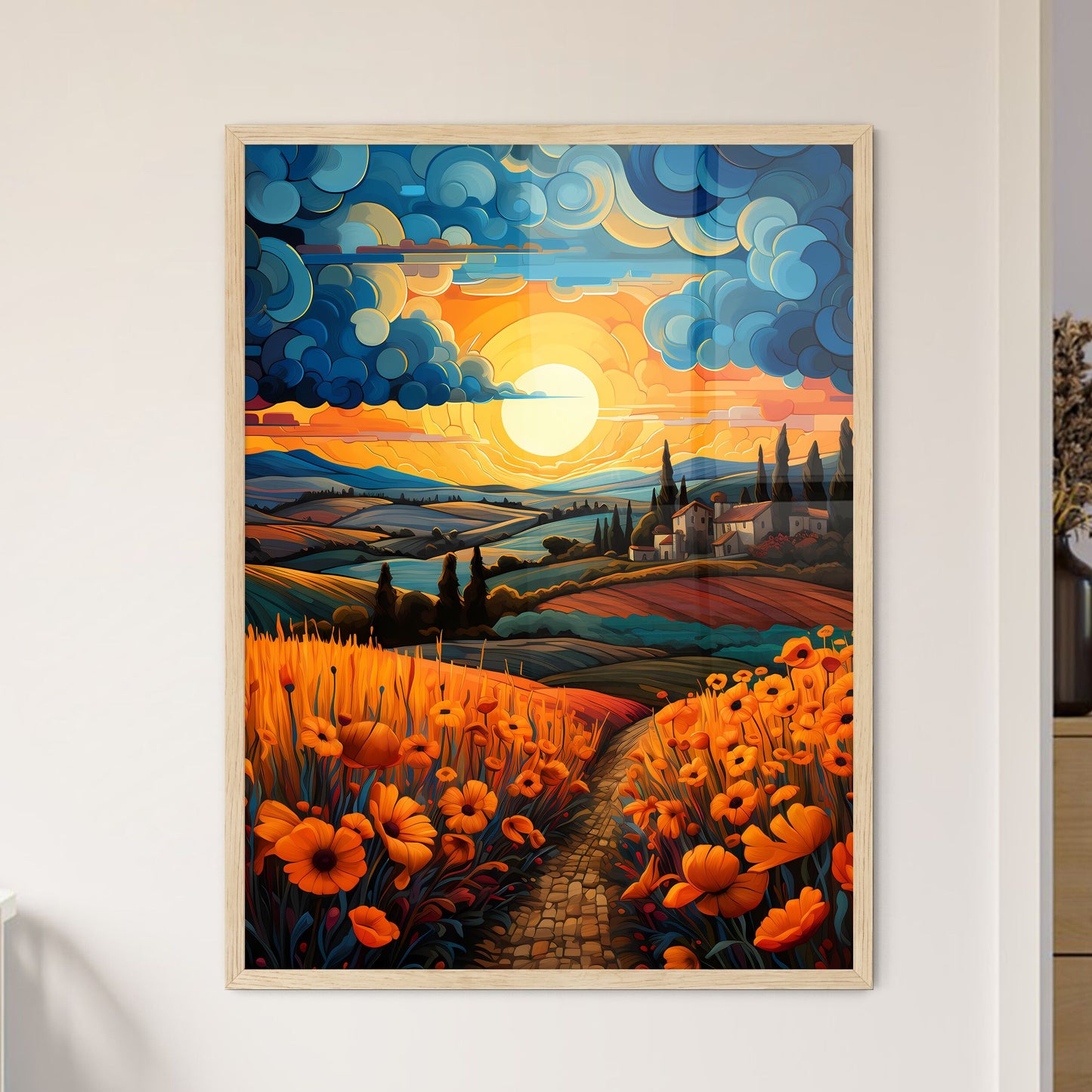 Tuscan Landscape - A Painting O - Framed Art Print