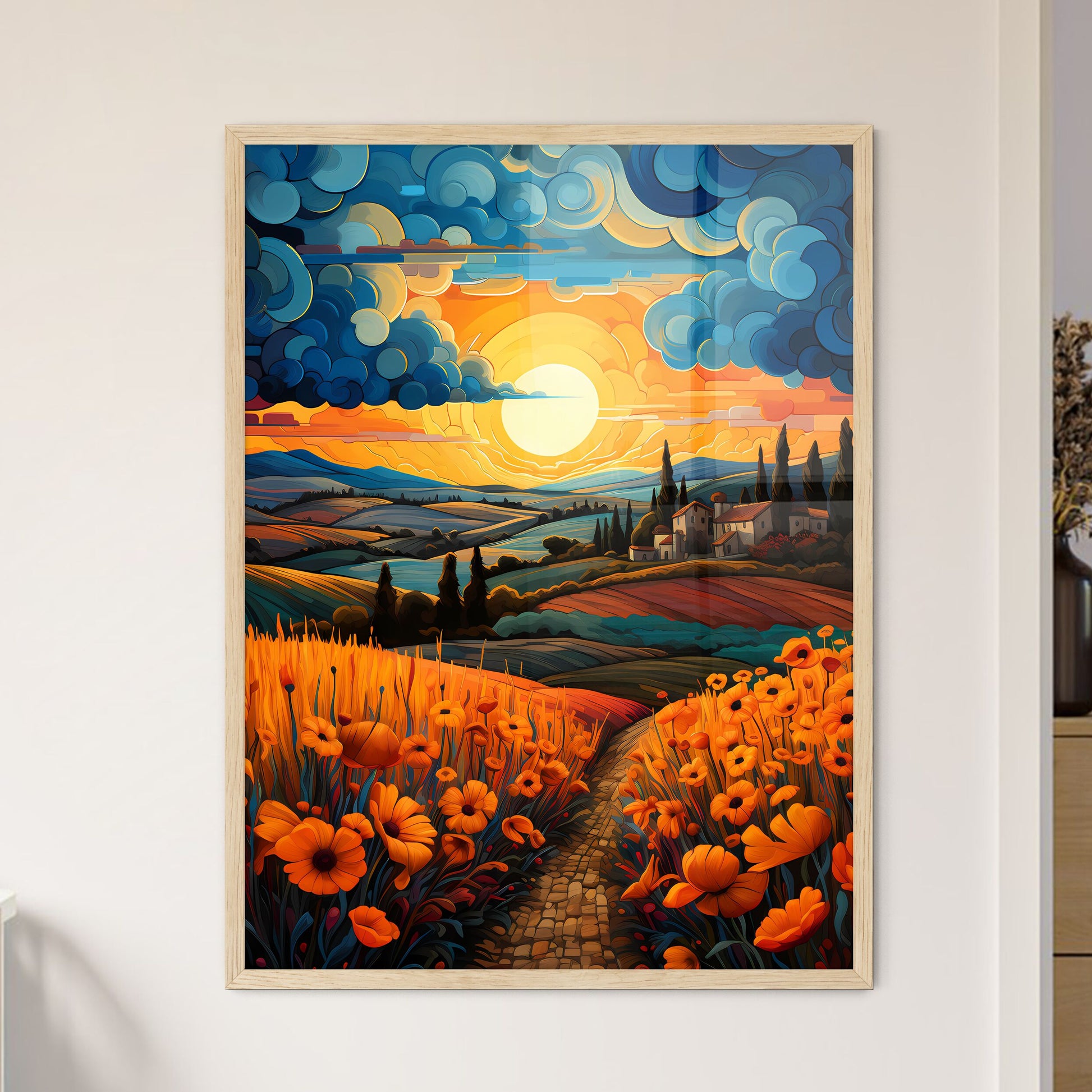 Tuscan Landscape - A Painting O - Framed Art Print