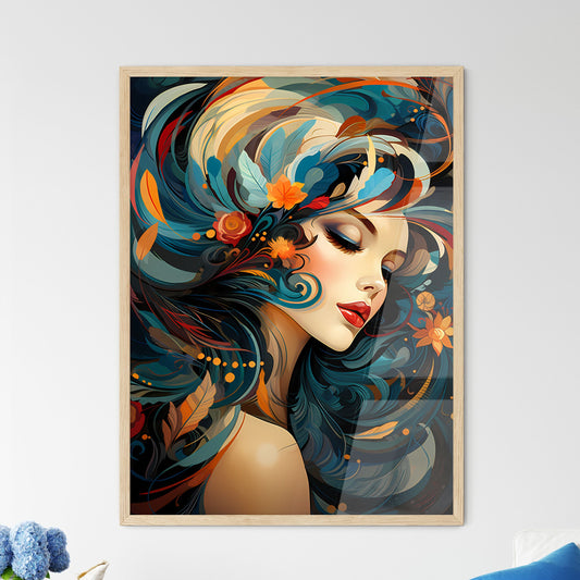 Vintage Art Deco - A Woman With - Framed Art Print