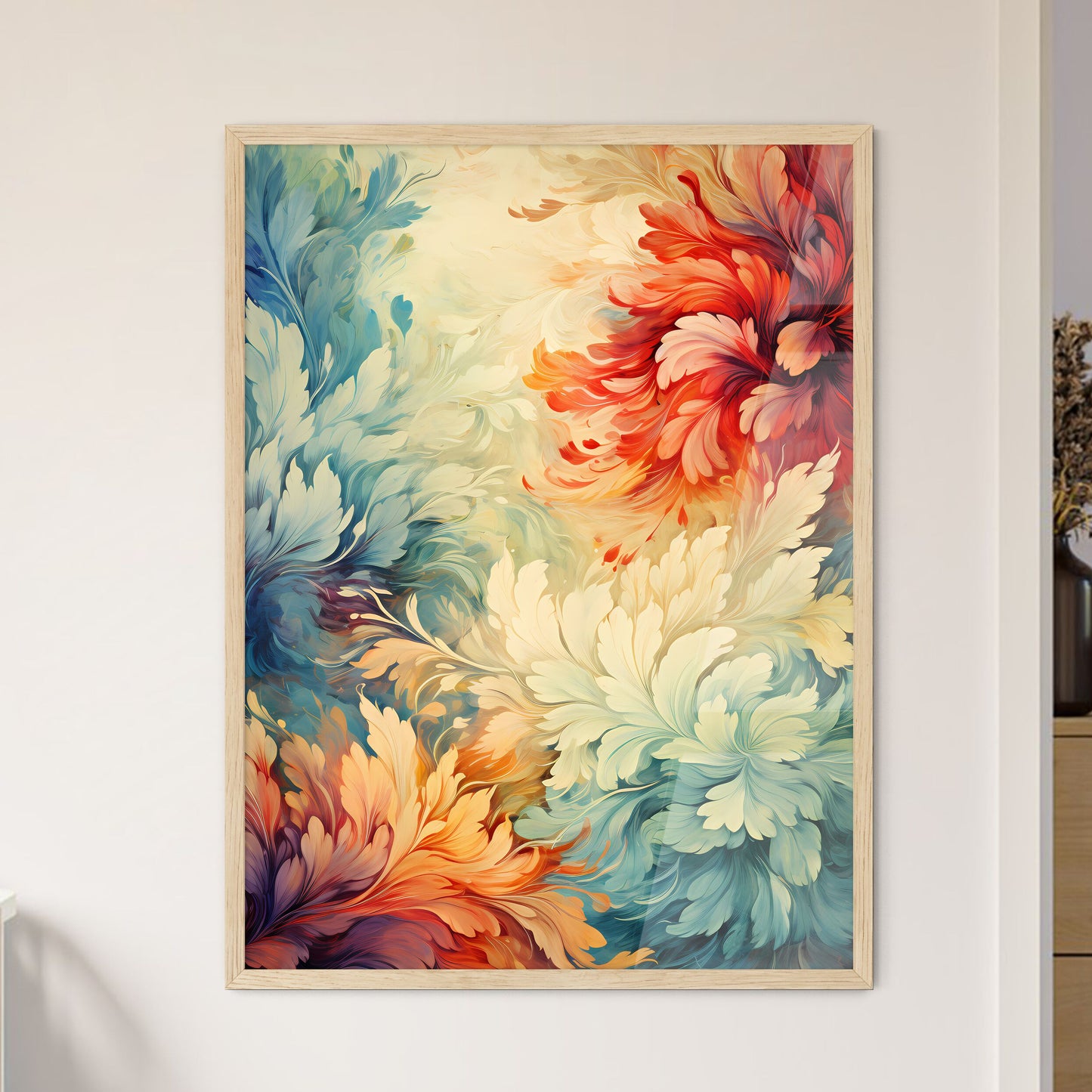 Vintage Seamless Pattern With Grunge Effect  - Framed Art Print