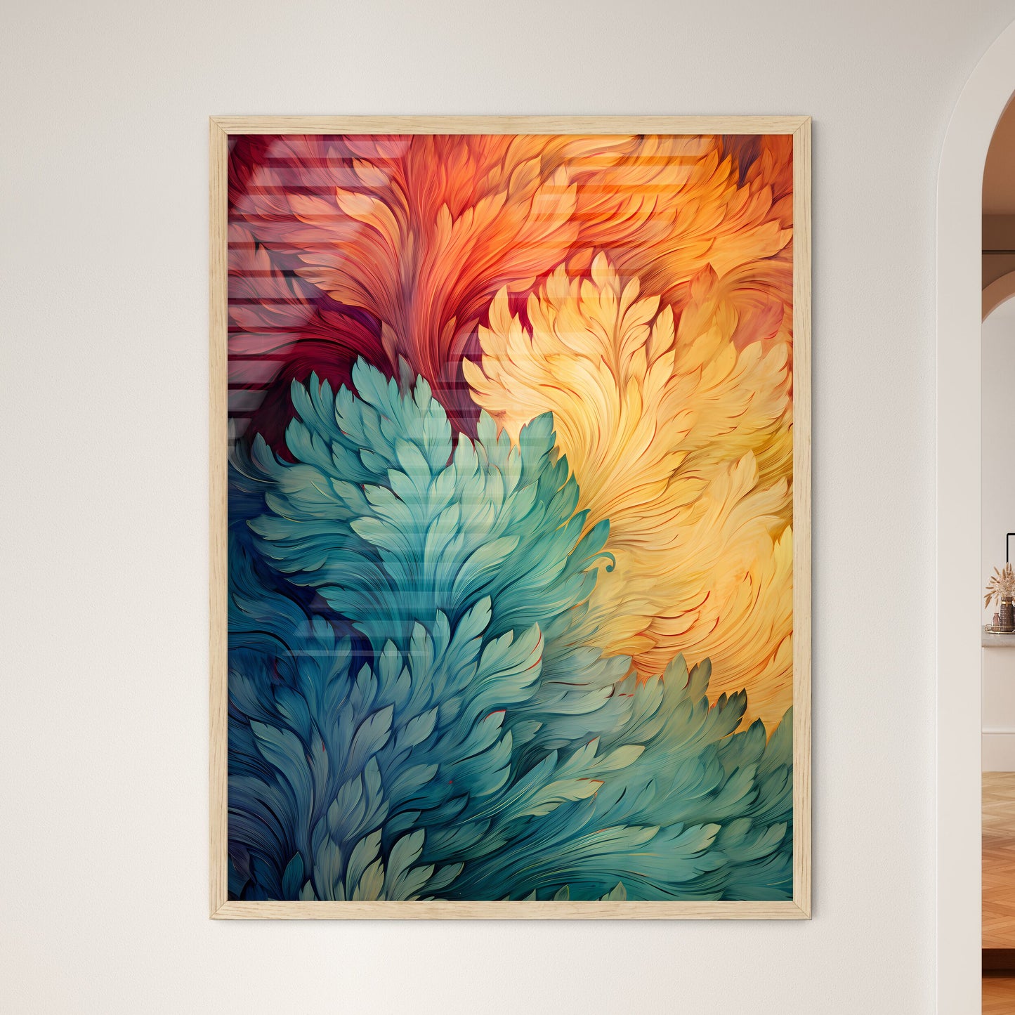 Vintage Seamless Pattern With Grunge Effect  - Framed Art Print