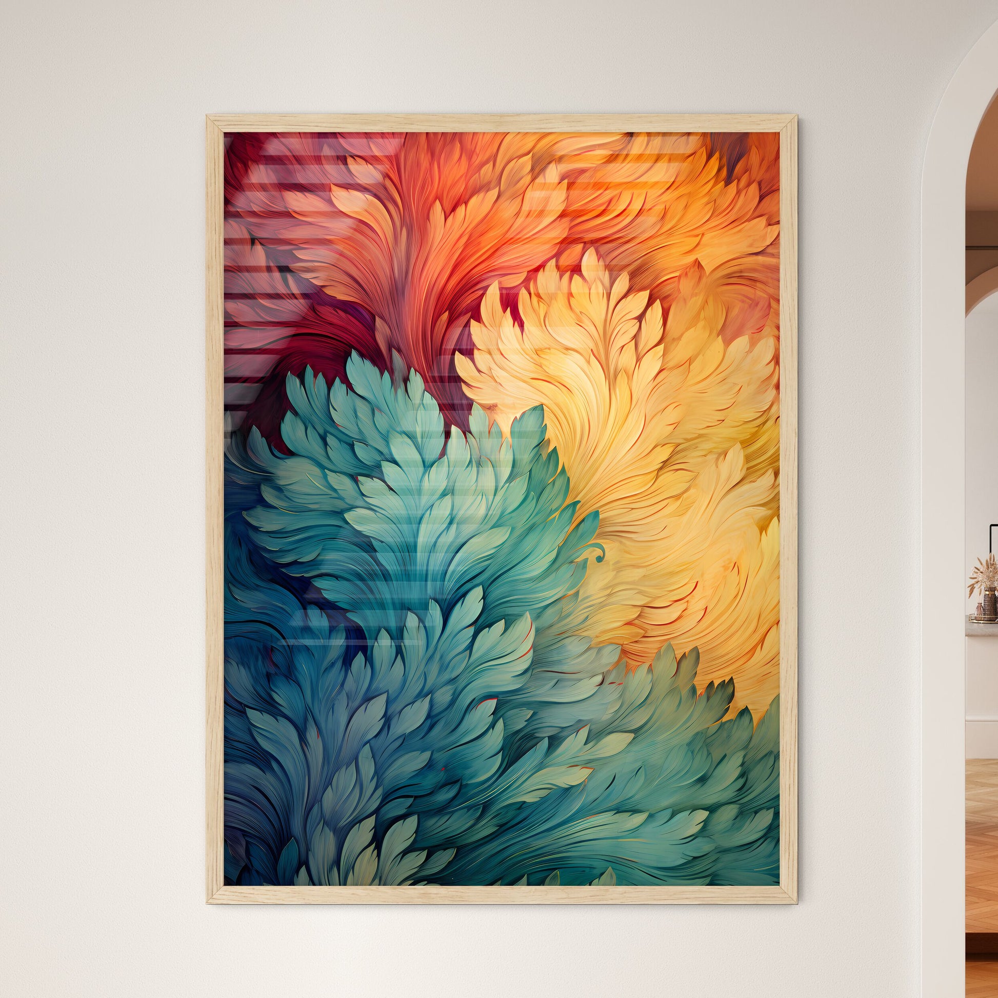 Vintage Seamless Pattern With Grunge Effect  - Framed Art Print