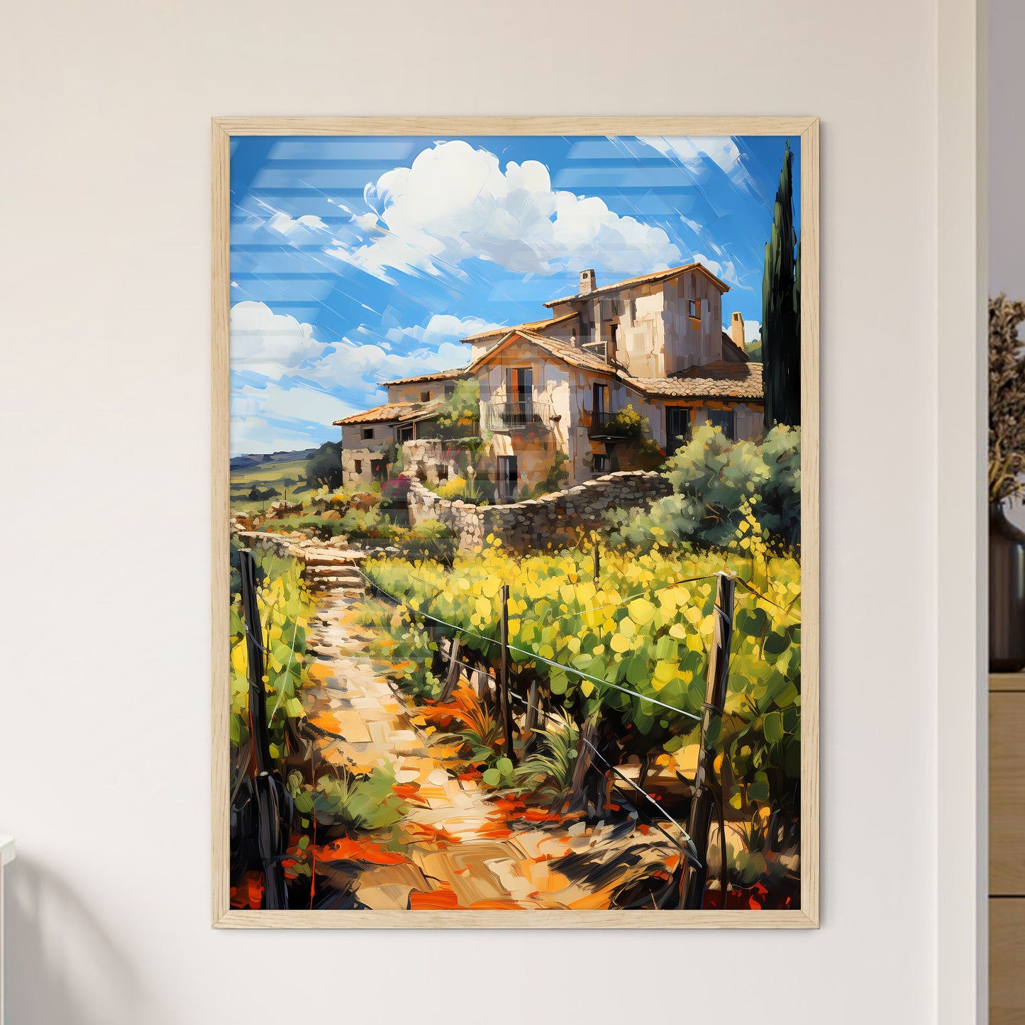 Winery In The Barossa Valley - A House In A Field Framed Art