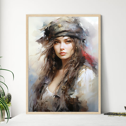 Woman Pirate With A Sword - A Woman In A - Framed Art Print