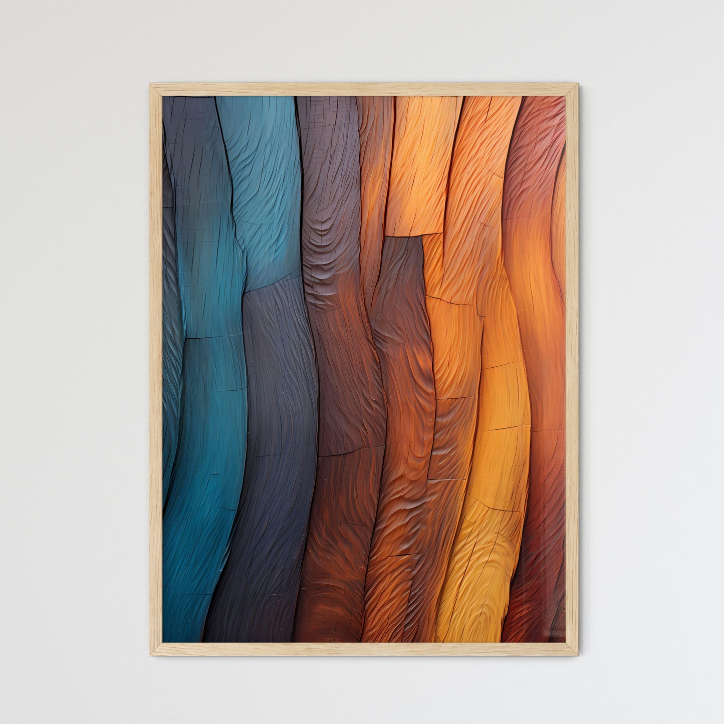 Wood Texture Closeup - A Colorful W - Framed Art Print