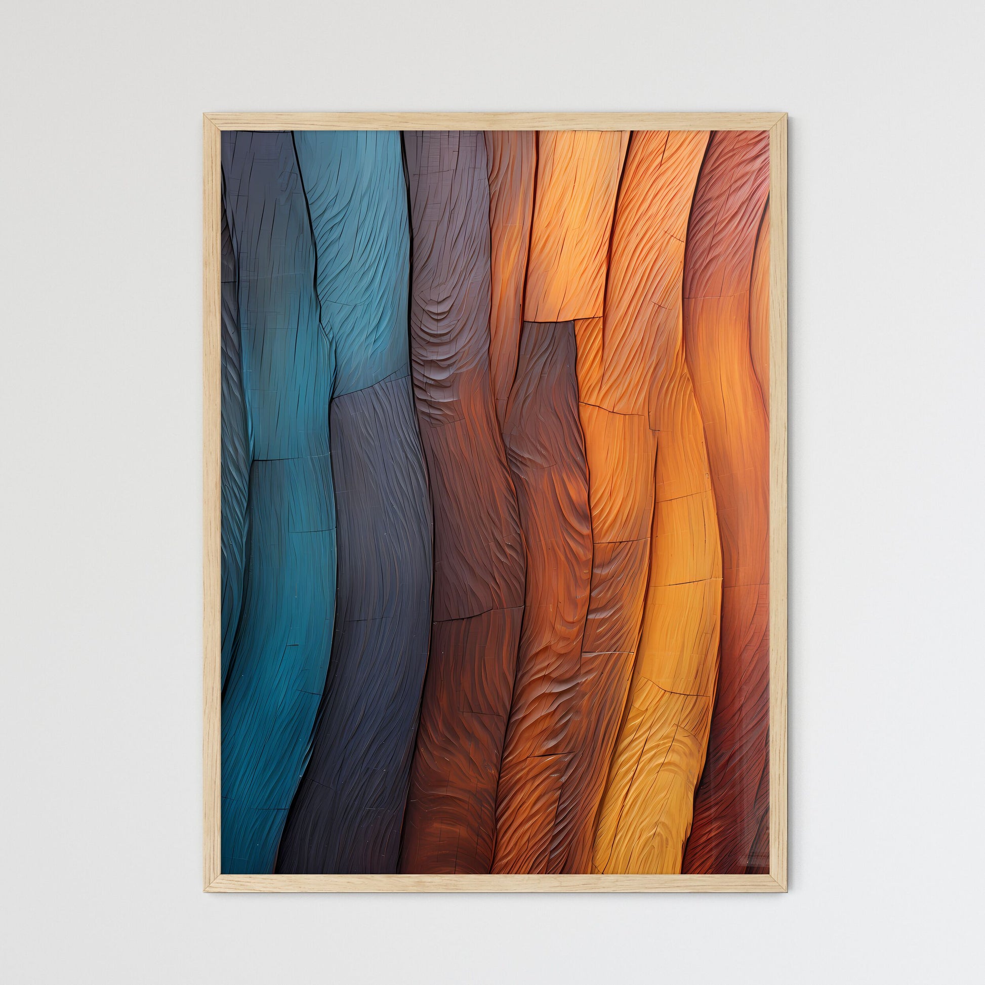 Wood Texture Closeup - A Colorful W - Framed Art Print