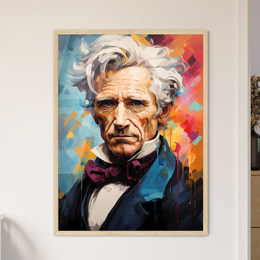 Andrew Jackson Potrait With Lines Painted -  - Framed Art Print