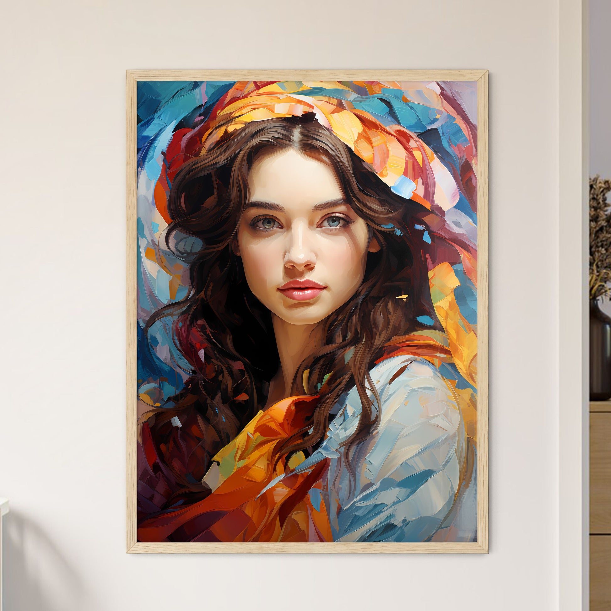 Boho Pattern - A Woman With - Framed Art Print