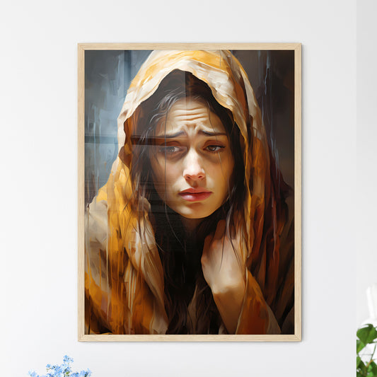 Closeup Shot Of A Female Wearing A Biblical  - Framed Art Print