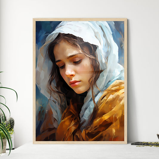 Closeup Shot Of A Female Wearing A Biblical  - Framed Art Print