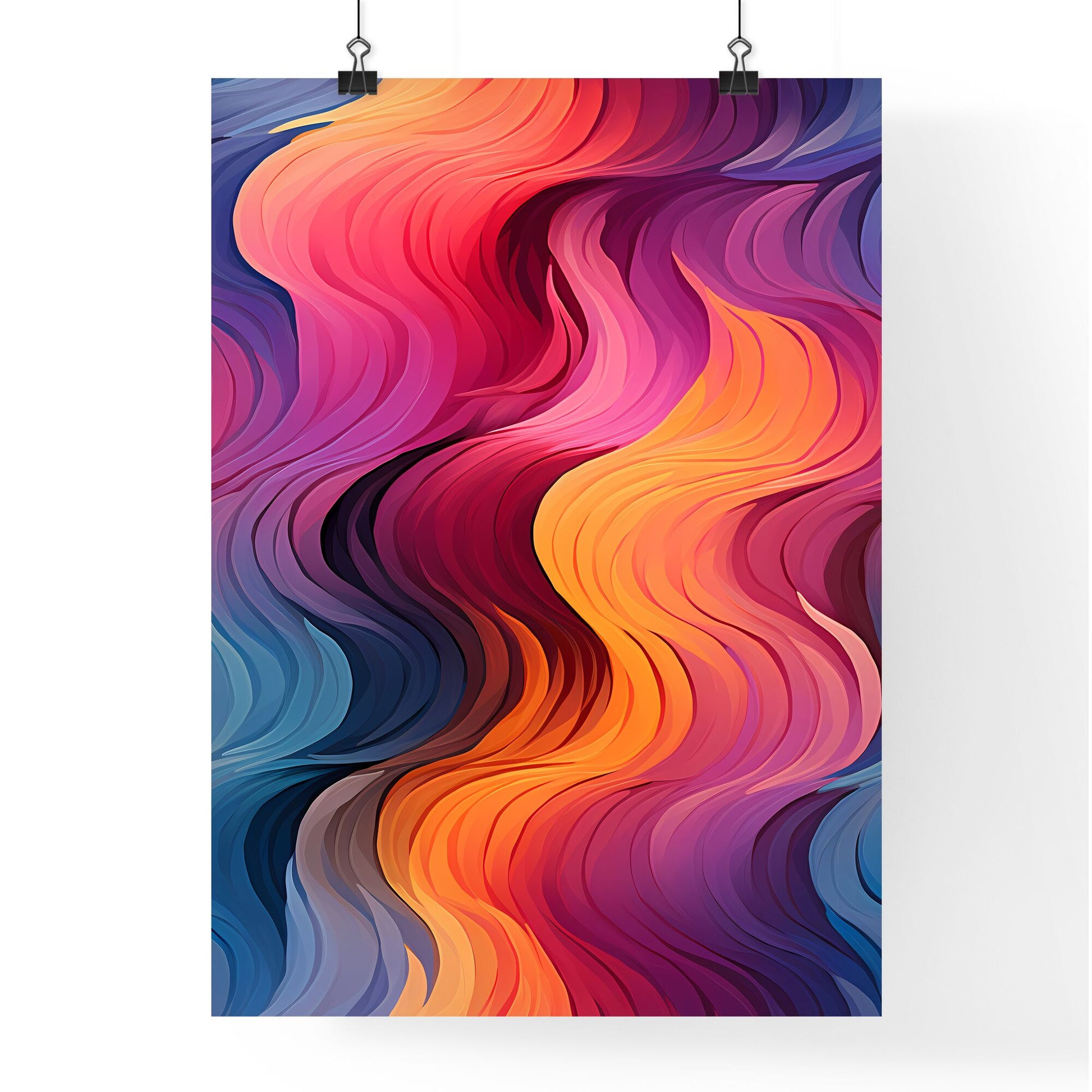 Colorful Geometric Seamless Repetitive Curvy Waves - A Colorful