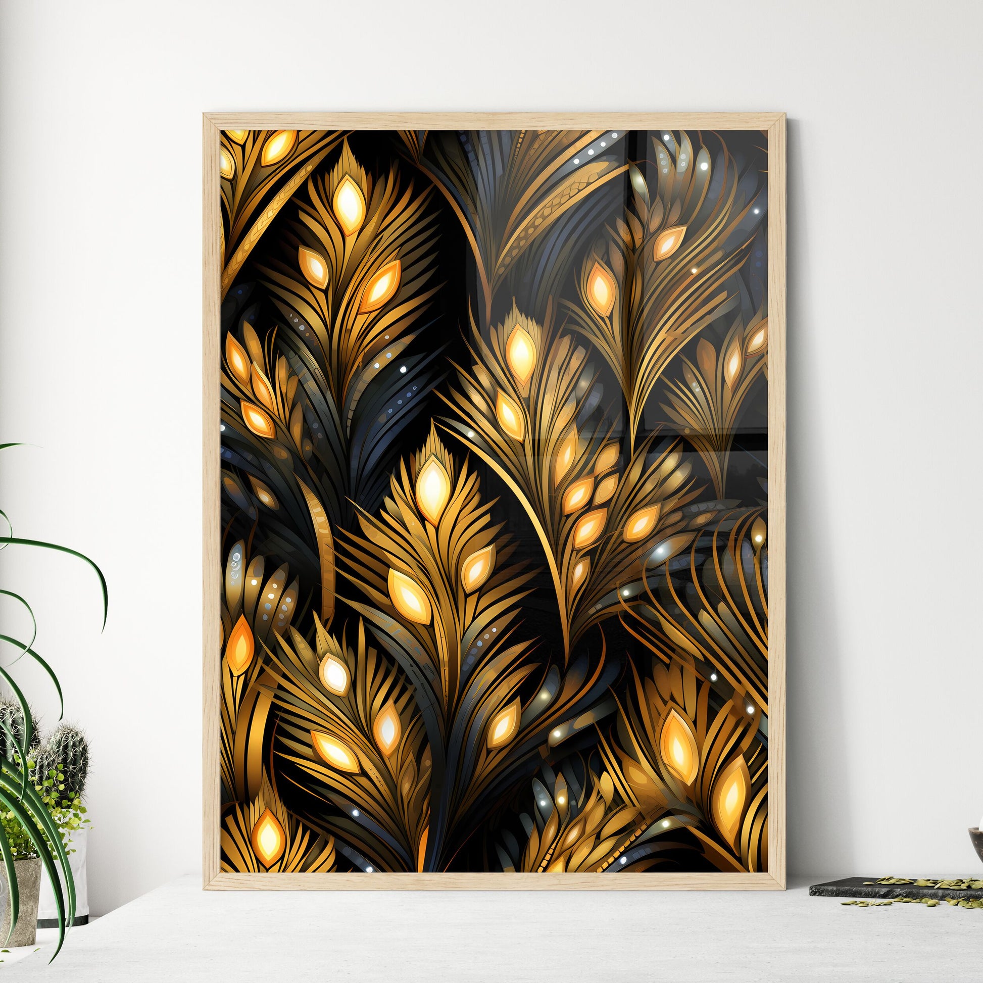 Dotted Geometric Ornament In Art Deco Style  Wall Art