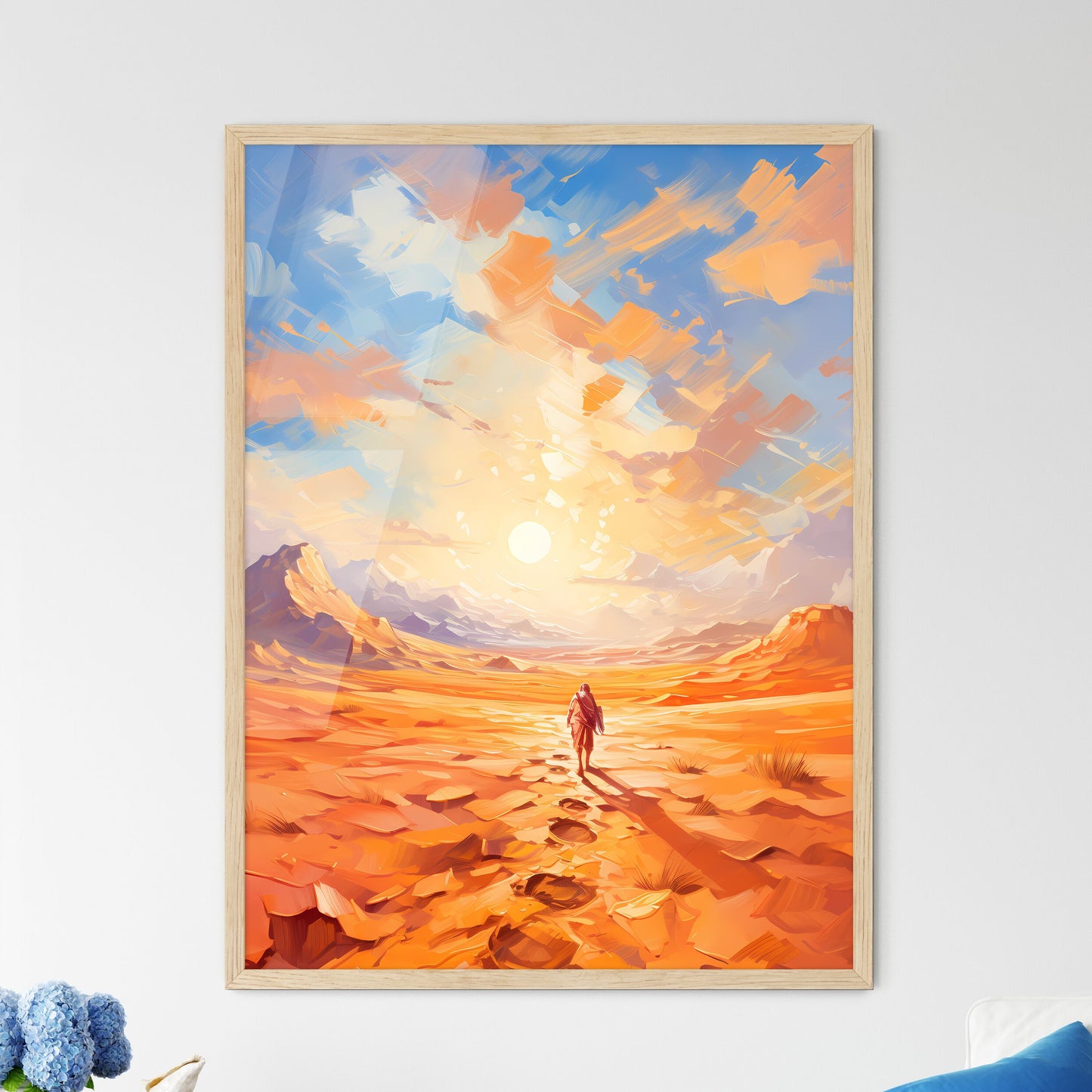 Footsteps On The Dunes In The Desert Near Me - Framed Art Print